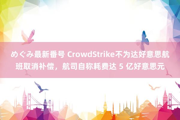 めぐみ最新番号 CrowdStrike不为达好意思航班取消补偿，航司自称耗费达 5 亿好意思元