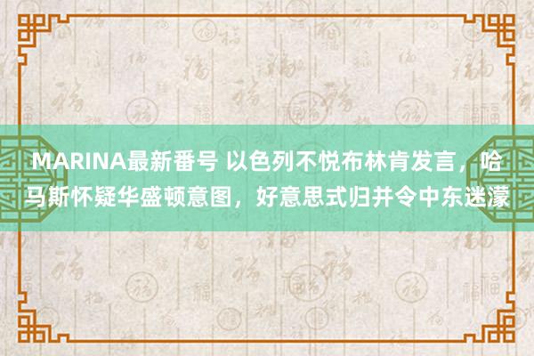 MARINA最新番号 以色列不悦布林肯发言，哈马斯怀疑华盛顿意图，好意思式归并令中东迷濛