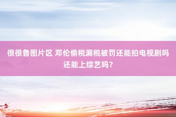 很很鲁图片区 邓伦偷税漏税被罚还能拍电视剧吗还能上综艺吗？