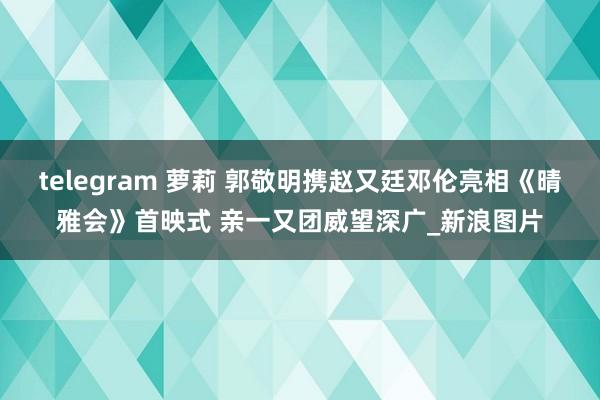 telegram 萝莉 郭敬明携赵又廷邓伦亮相《晴雅会》首映式 亲一又团威望深广_新浪图片